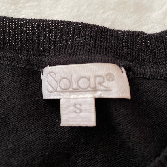 Solar Womens Black Orange Creme Fitted Cardigan Sweater Size S - Picture 2 of 16